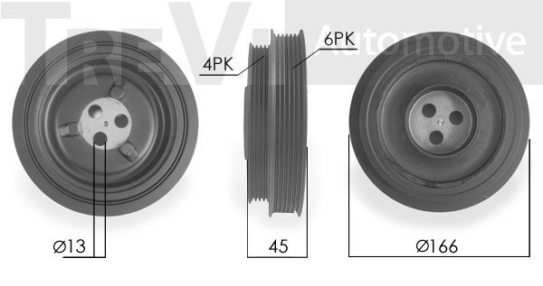 TREVI AUTOMOTIVE Hihnapyörä, kampiakseli PC1106